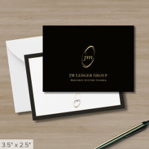 Elegantes Schwarz-Gold-Monogram-Logo