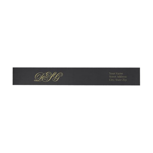Elegantes Schwarz-Gold Monogramm (Person)