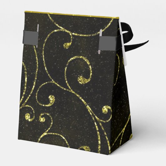 Elegantes Schwarz-Gold-Muster - Gefälligkeitsbox Geschenkschachtel (Rückseite)