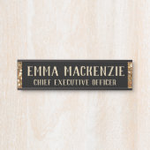 Elegantes Schwarz-Gold-Namenschild - Türsignatur Türschild (Vorderseite )