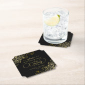 Elegantes Schwarz & Gold Nehmt mir nicht die Hochz Untersetzer (Vor Ort)