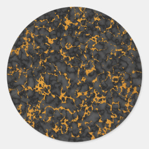 Elegantes Schwarz-Gold-Onyx-Marmordesign Runder Aufkleber