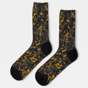 Elegantes Schwarz-Gold-Onyx-Marmordesign Socken
