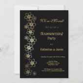 Elegantes Schwarz-Gold-Party Einladung (Vorderseite)