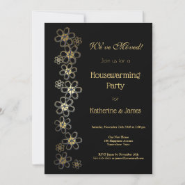 Elegantes Schwarz-Gold-Party Einladung