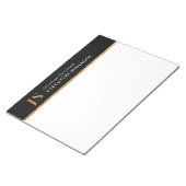 Elegantes Schwarz-Gold-Personalisiertes Monogramm Notizblock (angewinkelt)