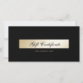 Elegantes Schwarz-Gold-QR-Code-Geschenk-Zertifikat (Vorderseite)