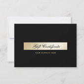 Elegantes Schwarz-Gold-QR-Code-Geschenkgutschein (Vorderseite)