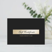 Elegantes Schwarz-Gold-QR-Code-Geschenkgutschein (Stehend Vorderseite)