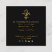 Elegantes Schwarz & Gold Rustikal Vintag beängstig Quadratische Visitenkarte (Rückseite)