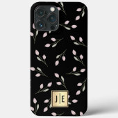 Elegantes Schwarz-Gold-Shiny-Monogramm Case-Mate iPhone Hülle (Rückseite)