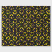Elegantes Schwarz-Gold-Star-Musterpapier Geschenkpapier (Flach)