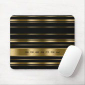 Elegantes Schwarz/Gold Streifen Muster Mousepad (Mit Mouse)