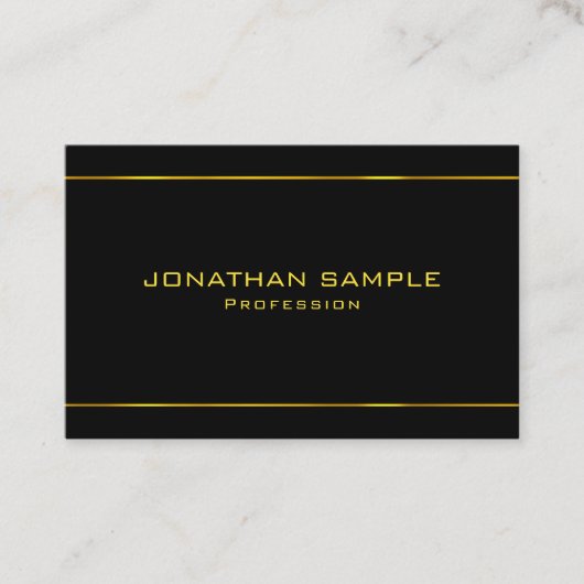 Elegantes Schwarz-Gold-Template nach Maß Visitenkarte (Vorderseite)