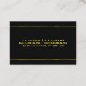 Elegantes Schwarz-Gold-Template nach Maß Visitenkarte (Rückseite)