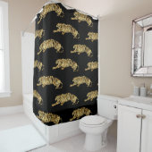 Elegantes Schwarz-Gold-Tiger-Muster Duschvorhang (Beispiel)