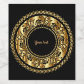 Elegantes Schwarz-Gold-Verziertes Template Weinetikett (Einzelnes Label)