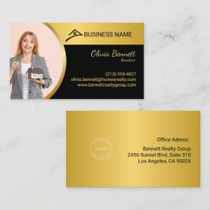 Elegantes Schwarz & Gold Visitenkarte