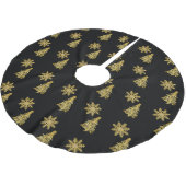 Elegantes Schwarz-Gold Weihnachtsbaum-Rock Polyester Weihnachtsbaumdecke (Schrägansicht)