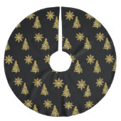 Elegantes Schwarz-Gold Weihnachtsbaum-Rock Polyester Weihnachtsbaumdecke (Vorderseite)