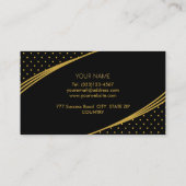 Elegantes Schwarz & Golden Visitenkarte (Rückseite)