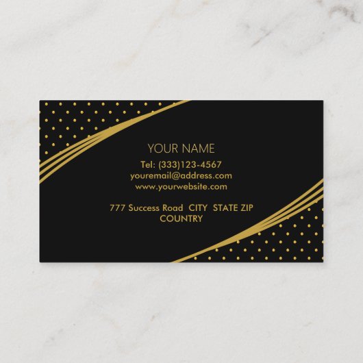 Elegantes Schwarz & Golden Visitenkarte (Rückseite)