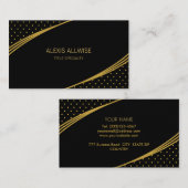 Elegantes Schwarz & Golden Visitenkarte (Vorne/Hinten)