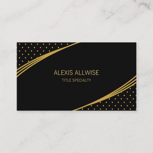 Elegantes Schwarz & Golden Visitenkarte (Vorderseite)