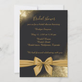 elegantes, schwarz-goldenes Brautparty Einladung (Vorderseite)