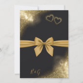 elegantes, schwarz-goldenes Brautparty Einladung (Rückseite)