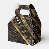 Elegantes schwarz-goldfarbenes Gabel Geschenkschachtel (Rückseite)