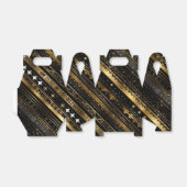 Elegantes schwarz-goldfarbenes Gabel Geschenkschachtel (Ungefaltet)