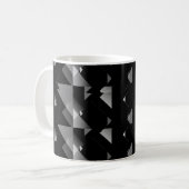 Elegantes Schwarz-Grau-Dreieck Geometrisch Gemuste Kaffeetasse (Vorderseite Links)