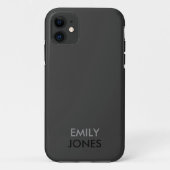 Elegantes Schwarz-Grau-personalisiert Case-Mate iPhone Hülle (Rückseite)