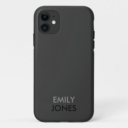 Elegantes Schwarz-Grau-personalisiert Case-Mate iPhone Hülle (Rückseite)