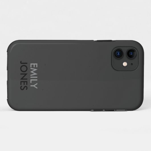 Elegantes Schwarz-Grau-personalisiert Case-Mate iPhone Hülle (Rückseite (Horizontal))
