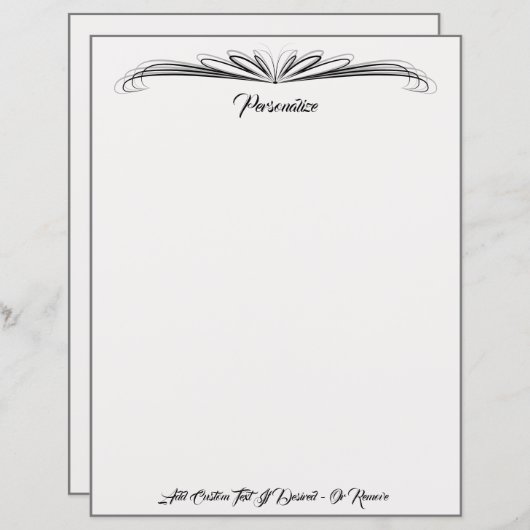 Elegantes Schwarz-Grau-Schreibpapier (Vorne/Hinten)