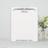 Elegantes Schwarz-Grau-Schreibpapier (Stehend Vorderseite)