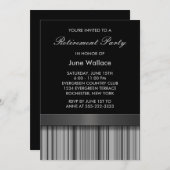 Elegantes Schwarz-Grau-Streifen-Party Einladung (Vorne/Hinten)