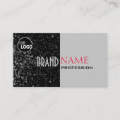 Elegantes Schwarz Graue Tiny Glittered Stars Logo Visitenkarte (Vorderseite)