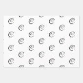 Elegantes, schwarz-graues, benutzerdefiniertes Skr Geschenkpapier Set (Vorderseite 3)