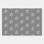 Elegantes, schwarz-graues, benutzerdefiniertes Skr Geschenkpapier Set (Vorderseite 2)