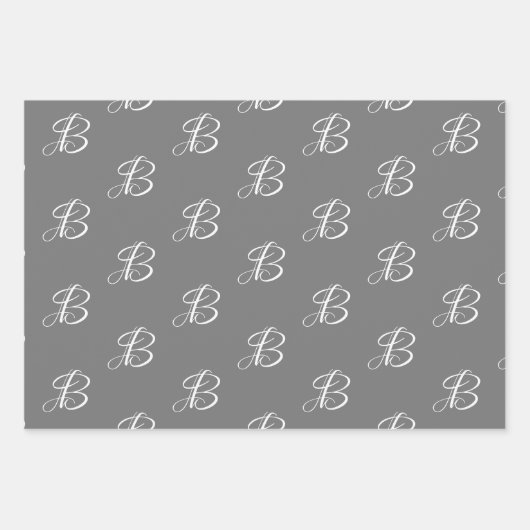 Elegantes, schwarz-graues, benutzerdefiniertes Skr Geschenkpapier Set (Vorderseite 2)