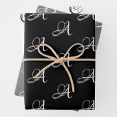 Elegantes, schwarz-graues, benutzerdefiniertes Skr Geschenkpapier Set (Beispiel)