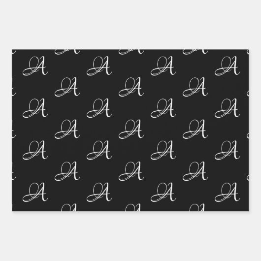 Elegantes, schwarz-graues, benutzerdefiniertes Skr Geschenkpapier Set (Vorderseite)