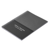 Elegantes schwarz-graues Imitat Leder Notizblock (Linke Seite)