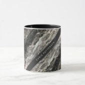Elegantes schwarz-graues Marmormuster mit Namen Tasse (Zentrum)