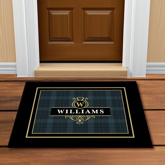 Elegantes Schwarz Gray benutzerdefinierbares Windo Fußmatte