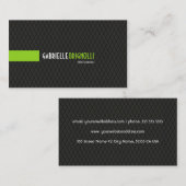 Elegantes Schwarz/Grün geometrisches Muster Visitenkarte (Vorne/Hinten)