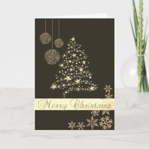 Elegantes Schwarz,Imitate Gold Weihnachtsbaum,Schn Feiertagskarte